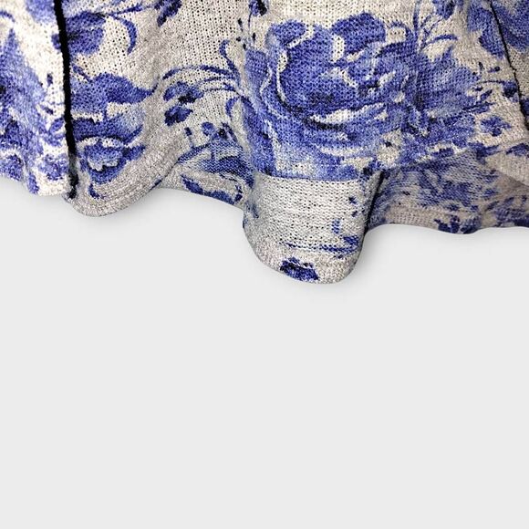 Grayson Womens Top Sz L Long Sleeves Light Knit Scoop Neck Grey Blue Boho‎ Y2K - Picture 6 of 6